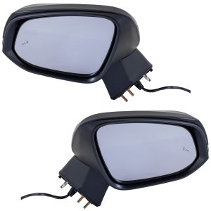 Power Heated Paintable Mirror Pair/Set for Toyota RAV4 2019-2021, Right (Passenger) and Left (Driver), Manual Folding, w/ Blind Spot Detection, Puddle Light, Side Object Sensor, Signal Light, w/o Memory and Side View Camera, Japan/North America Built Vehicle Replacement