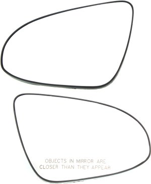 Mirror Glass Pair/Set for Toyota Camry 2012-2014, Right (Passenger) and Left (Driver), Non-Heated, with Backing Plate, without Blind Spot Detection, Compatible with Hybrid Models - Replacement