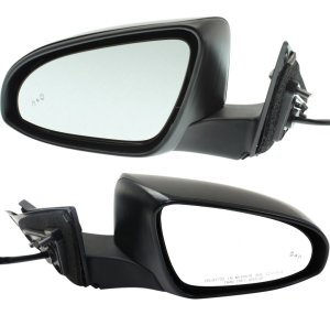 Power Heated Paintable Mirror Pair/Set for Toyota Camry 2016-2017, Right (Passenger) and Left (Driver), Manual Folding, with Blind Spot Detection in Glass, without Auto Dimming, Memory, and Signal Light Replacement