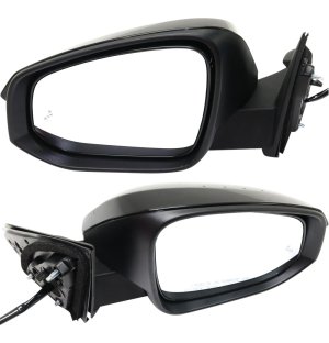 Power Mirror Pair/Set for Toyota Highlander 2014-2019, Right (Passenger) and Left (Driver), Manual Folding, Heated, Paintable, with Signal Light and Blind Spot Detection, without Puddle Light, Memory Replacement