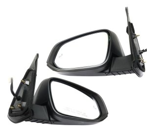 Mirror Pair/Set for Toyota Tacoma 2016-2023, Right (Passenger) and Left (Driver), Power Adjustable, Power Folding, Heated, Chrome, with Blind Spot Detection and Signal Light, without Camera Hole, Replacement