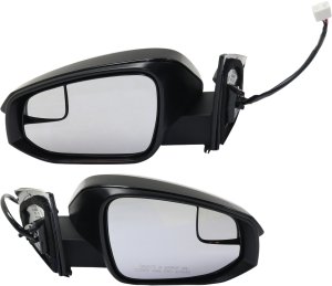 Mirror Pair/Set for 2016-2018 Toyota RAV4, Right (Passenger) and Left (Driver), Power, Manual Folding, Heated, Paintable, with Blind Spot Glass and Signal Light, Without Blind Spot Detection, Excludes Hybrid Model, North America Built Vehicle Replacement