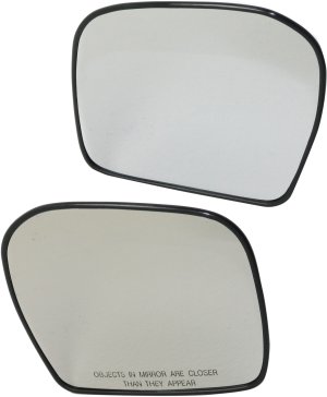 Mirror Glass Replacement Pair/Set for Toyota 4Runner (2000-2001 Base Model, All Cab Types) and Tacoma (2001-2004), Right (Passenger) and Left (Driver), Non-Heated, with Backing Plate