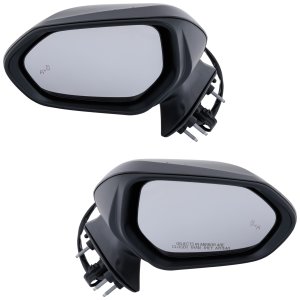 Mirror Pair/Set for 2019-2022 Avalon, Right (Passenger) and Left (Driver), Power, Manual Folding, Heated, Paintable, with Blind Spot Detection in Glass and In-housing Signal Light, without Auto Dimming and Memory, Replacement