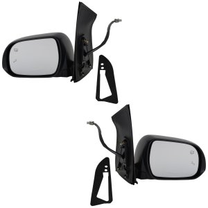 Mirror Pair/Set for Toyota Sienna 2015-2017, Right (Passenger) and Left (Driver), Power, Manual Folding, Heated, Paintable, with Blind Spot Detection, Memory, Side Object Sensor, Signal Light, without Auto Dimming, Replacement