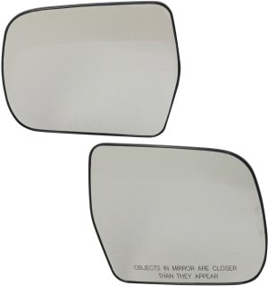 Pair/Set - Heated Mirror Glass for 2001-2007 Toyota Highlander, Right (Passenger) and Left (Driver) with Backing Plate, Replacement Set
