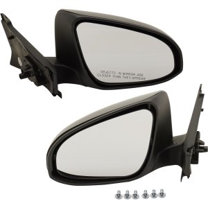 Manual Adjust, Manual Folding Mirror Pair/Set for 2014 Toyota Yaris, Right (Passenger) and Left (Driver), Non-Heated, Paintable, Suitable for France Built Vehicle, Replacement