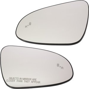 Pair/Set - Heated Mirror Glass for Toyota C-HR (2018-2022), Right (Passenger) and Left (Driver), with Backing Plate and Blind Spot Detection, Japan/Turkey Built Vehicle, Replacement