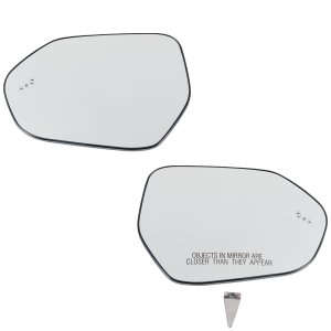 Pair/Set - Heated Mirror Glass for 2019-2021 Toyota Corolla/2018-2022 Camry, Right (Passenger) and Left (Driver), With BSD, Side Object Sensor, Japan/North America Built Vehicle Replacement