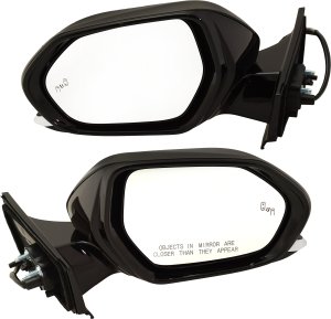 Mirror Pair/Set for Toyota Prius 2016-2020/Prius Prime 2017-2020, Right (Passenger) and Left (Driver), Power, Heated, Manual Folding, Paintable, w/ Blind Spot Detection, Replacement