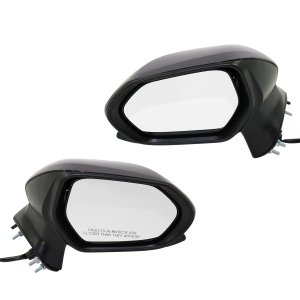 Mirror Pair/Set for Toyota Camry 2018-2022, Right (Passenger) and Left (Driver), Power Manual Folding, Non-Heated, Paintable, without Auto Dimming, Blind Spot Detection, Camera Hole, Memory, and Signal Light Replacement