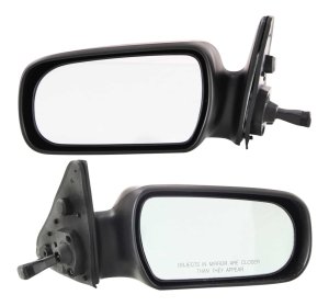 Manual Adjust Mirror Pair/Set for Toyota Camry 1987-1991, Right (Passenger) and Left (Driver), Non-Folding, Non-Heated, Paintable, Without Auto Dimming, Blind Spot Detection, Memory, Signal Light Replacement
