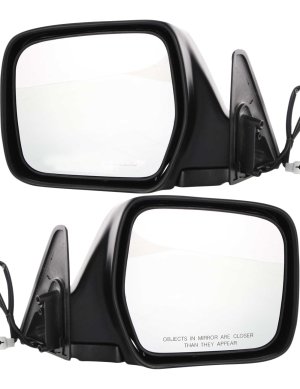 Mirror Pair/Set for Toyota Land Cruiser 1991-1997, Right (Passenger) and Left (Driver), Power Operation, Manual Folding, Non-Heated, Paintable Replacement