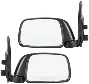 Mirror Pair/Set for Tacoma 1995-2000, Right (Passenger) and Left (Driver), Manual Adjust and Fold, Non-Heated, Textured, 9x5in Housing, for models excluding Off Road Package. Replacement
