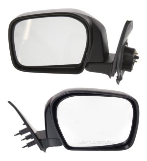 Manual Adjust and Manual Folding Mirror Pair/Set for 2000 Tacoma, Right (Passenger) and Left (Driver), Non-Heated, Paintable, 9 x 7 in. Housing, for Off Road Package, Toyota Replacement