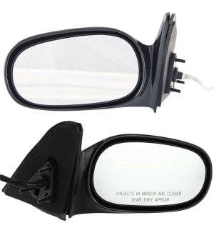 Power Mirror Pair/Set for Toyota Corolla/Prizm 1998-2002, Right (Passenger) and Left (Driver), Non-Folding, Non-Heated, Paintable, without Auto Dimming, Blind Spot Detection, Memory, and Signal Light, for Corolla LE Model Replacement