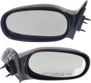 Manual Adjust Mirror Pair/Set for 1998-2002 Corolla, Right (Passenger) and Left (Driver), Non-Folding, Non-Heated, Without Auto Dimming, BSD or Memory, Signal Light, Paintable, Replacement