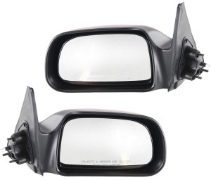 Manual Remote Mirror Pair/Set for 2001-2004 Toyota Tacoma Base/DLX Models, Right (Passenger) and Left (Driver), Non-Folding, Non-Heated, Paintable, 2WD (Two-Wheel Drive) Replacement