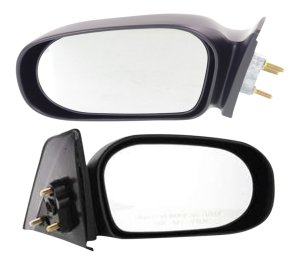 Manual Adjust Mirror Pair/Set for Toyota Tercel 1995-1999, Right (Passenger) and Left (Driver), Non-Folding, Non-Heated, Textured Replacement