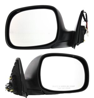 Power Mirror Pair/Set for Toyota Tundra 2000-2004, Right (Passenger) and Left (Driver), Non-Towing, Manual Folding, Non-Heated, Chrome, Suitable for 2003-2004 SR5 Model, Regular Cab/Access Cab Replacement