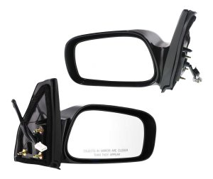 Power Mirror Pair/Set for Pontiac Matrix 2003-2008, Right (Passenger) and Left (Driver), Non-Folding, Non-Heated, Paintable Replacement