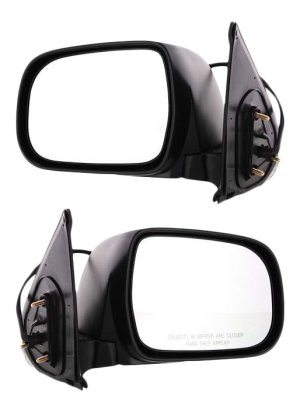 Mirror Pair/Set for Toyota Tacoma 2005-2011, Right (Passenger) and Left (Driver), Power, Manual Folding, Non-Heated, Textured Replacement