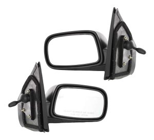 Pair/Set - Manual Remote, Manual Folding Mirrors for 2000-2005 ECHO, Non-Heated, Textured, Right (Passenger) and Left (Driver), w/o Auto Dimming, Blind Spot Detection, Memory or Signal Light, Coupe/Sedan Replacement