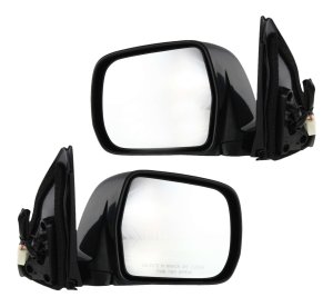 Power Mirror Pair/Set for Toyota Highlander 2001-2007, Right (Passenger) and Left (Driver), Manual Folding, Non-Heated, Paintable, Replacement