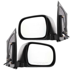 Pair/Set - Power Mirror for Toyota Sienna 2004-2010, Right (Passenger) & Left (Driver), Manual Folding, Non-Heated, Textured, without Auto Dimming, Replacement
