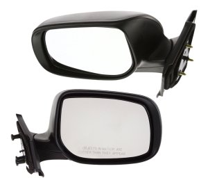 Manual Adjust Mirror Pair/Set for 2007-2011 Toyota Yaris Hatchback, Right (Passenger) and Left (Driver), Manual Folding, Non-Heated, Paintable Replacement