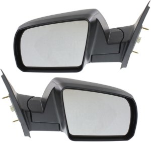 Mirror Pair/Set for Toyota Tundra SR5 Model (2007-2013), Right (Passenger) and Left (Driver), Non-Towing, Power Adjust, Manual Folding, Non-Heated, Textured, Without Memory, Puddle Light and Signal Light, Excluding Cold Climate Spec - Replacement