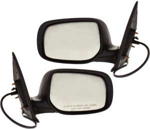 Power Mirror Pair/Set for 2007-2012 Toyota Yaris Sedan, Right (Passenger) and Left (Driver), Manual Folding, Non-Heated, Paintable Replacement