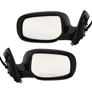 TOYOTA COROLLA Replacement Mirror Pair/Set for 2009-2013 Right (Passenger) and Left (Driver), Power Adjust, Manual Folding, Non-Heated, Paintable, without Auto Dimming, Blind Spot Detection, Memory, or Signal Light, for Japan/North America Built Vehicles.