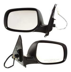Power Mirror Pair/Set for 2009-2013 Toyota Matrix, Right (Passenger) and Left (Driver), Manual Folding, Non-Heated, Paintable Replacement