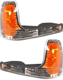 Park Light Lens and Housing Pair/Set for 1992-2000 Yukon, Right (Passenger) and Left (Driver) Replacement