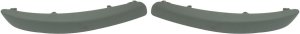 Front Bumper Molding Pair/Set for 2006-2009 Volkswagen Rabbit, Right (Passenger) and Left (Driver), Without Headlight Washer Hole, Primed (Ready to Paint) Replacement
