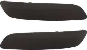 Front Bumper Molding Pair/Set for Volkswagen Jetta (2005-2010)/GTI (2006-2009), Right (Passenger) and Left (Driver), Plastic, Primed (Ready to Paint), Without Headlight Washer Hole, Replacement