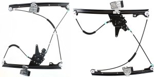 Front Window Regulator Pair/Set for 1993-1999 Volkswagen Golf/Jetta, Right (Passenger) and Left (Driver), Power, Without Motor, Replacement