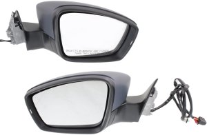 Mirror Pair/Set for 2012-2015 Volkswagen Passat, Right (Passenger) and Left (Driver), Power, Manual Folding, Heated, Paintable, with Signal Light, without Memory from 4-2-2012 Replacement