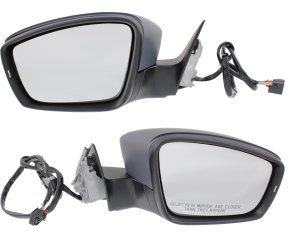 Mirror Pair/Set for Volkswagen Passat 2012-2015 Right (Passenger) and Left (Driver), Power, Manual Folding, Heated, Paintable, with Memory and Signal Light, from 4-2-12 Replacement