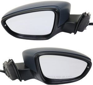 Power Folding Mirror Pair/Set for Volkswagen Passat 2016-2020, Right (Passenger) and Left (Driver), Heated, Paintable, with Signal Light, without Blind Spot Detection and Memory, Replacement