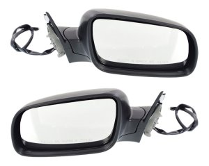 Mirror Pair/Set for 2001-2005 Volkswagen Passat, Right (Passenger) and Left (Driver), Power Operated, Manual Folding, Heated, Paintable, without Signal Light, Replacement