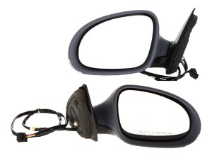 Mirror Pair/Set for 2006-2010 Volkswagen Passat, Right (Passenger) and Left (Driver), Power, Manual Folding, Heated, Paintable, with Signal Light, without Memory and Puddle Light Replacement