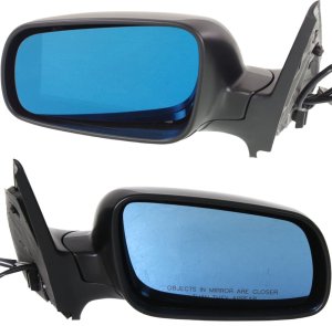 Manual Remote Mirror Pair/Set for 1999-2006 Volkswagen Golf, Right (Passenger) & Left (Driver), Manual Folding, Paintable, Heated, Replacement