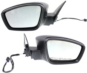 Power Heated Textured Mirror Pair/Set for Volkswagen Beetle 2012-2018, Manual Folding, without Auto Dimming, with Blind Spot Detection, Memory & Signal Light, Right (Passenger) and Left (Driver) Replacement