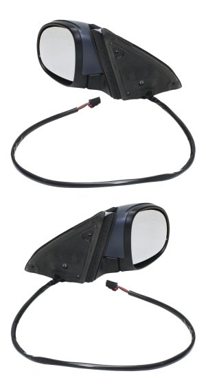Power Folding Mirror Pair/Set for 2009-2017 Volkswagen Tiguan SEL/R-Line Model, Right (Passenger) and Left (Driver), Heated, Paintable, with Memory, Puddle & Signal Light, Replacement