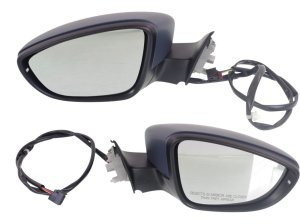 Mirror Pair/Set for Volkswagen Passat 12-12 (2012) Right (Passenger) and Left (Driver), Power Adjustable, Manual Folding, Heated, Paintable, with Signal Light, without Memory, To April 2, 2012, Replacement