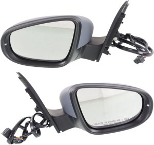 Power Folding, Heated, Paintable Mirror Pair/Set for Volkswagen Golf/GTI (2010 - 2014), Hatchback, Right (Passenger) and Left (Driver), without Memory, Replacement