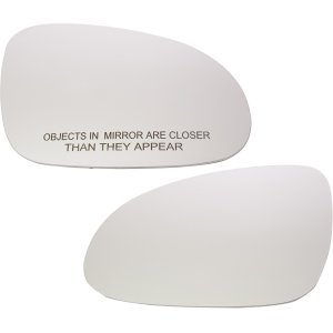 Pair/Set - Heated Mirror Glass for Volkswagen Jetta 2005-2014, EOS 2007-2016, Right (Passenger) and Left (Driver) with Backing Plate, Replacement Set