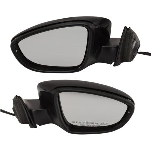 Mirror Pair/Set for 2016-2022 Volkswagen Passat, Right (Passenger) and Left (Driver), Power Adjust, Manual Folding, Heated, Paintable, with Signal Light, without Blind Spot Detection, Replacement